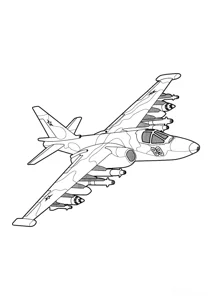 Розмальовка ««Російський винищувач Су-25 Грач»»: роздрукувати, завантажити