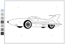1953 general motors firebird 1 xp-21 — розфарбуй за номерами