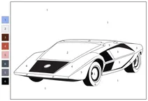 1970 lancia bertone stratos hf zero — розфарбуй за номерами