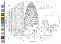 30 st mary axe (the gherkin) — розфарбовування за номерами
