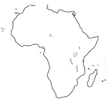 Africa continent map with major lakes