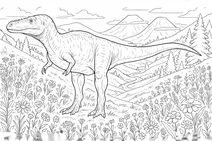 Alioramus in a prehistoric valley