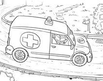 Ambulance on country road