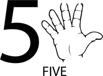 Американська мова жестів: число 5
