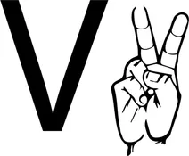 Американська мова жестів: літера v