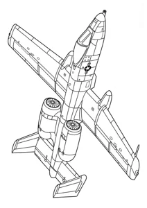 Розмальовка «”Американський штурмовик A-10 Тандерболт II”»: роздрукувати, завантажити