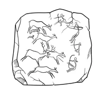 Ancient cave hunting scene