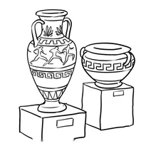 Ancient greek vases in museum