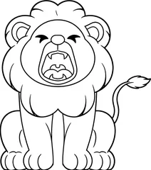 Angry roaring lion