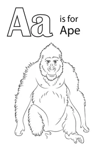 Англійська літера “а” починає слово ” ape