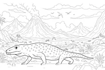 Anteosaurus in prehistoric landscape