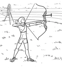 Archer aiming at target