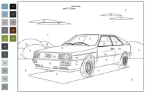 Audi quattro — розфарбуй за номерами
