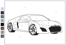 Audi r8 — розфарбуй за номерами