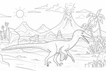 Austroraptor in prehistoric landscape