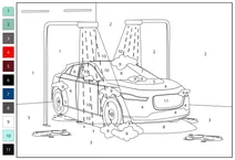 Автомийка — розфарбуй за номерами