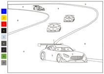 Автоперегони — розфарбовування за номерами
