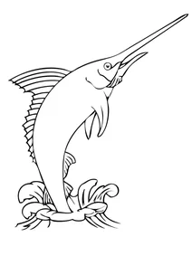 Блакитний марлін виринає із води