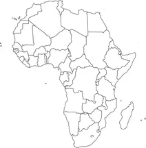 Blank political map of africa