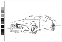 Bmw m8 — розфарбуй за номерами