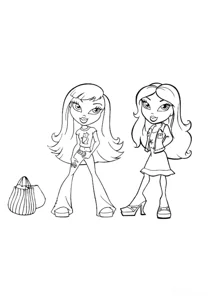 Розмальовка «Bratz з подружкою»: роздрукувати, завантажити