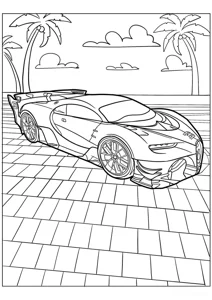 Розмальовка «”Бугатті Vision Gran Turismo”»: роздрукувати, завантажити