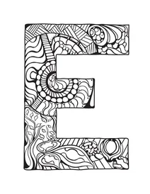 Буква e zentangle