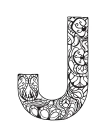 Буква j zentangle