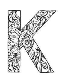 Буква k zentangle
