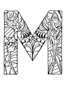 Буква m zentangle