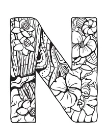 Буква n zentangle
