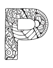 Буква p zentangle