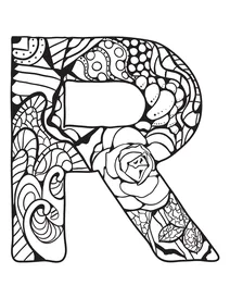 Буква r zentangle