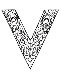 Буква v zentangle