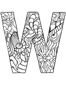 Буква w zentangle