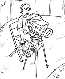 Camera operator at sports event