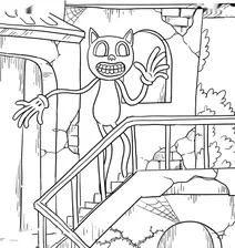 Cat monster in the haunted house