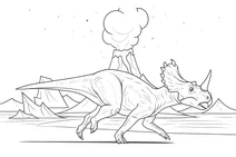 Centrosaurus by volcano