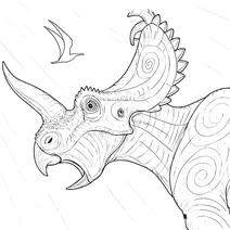 Certrosaurus with spiral frill