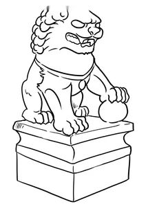 Chinese guardian lion statue