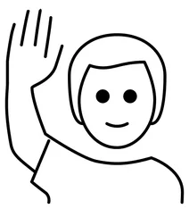 Чоловік піднімає руку emoji