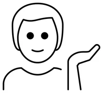 Чоловік схиляє руку emoji