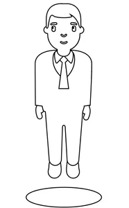 Чоловік у діловому костюмі левітує emoji