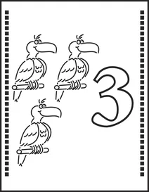 Число 3, трійка – три папужки