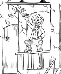 Clown in a haunted house