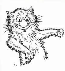 Comic cat portrait