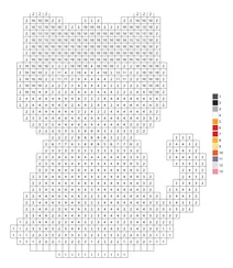 Cute orange and white pixel cat game color by number