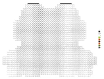 Cute pixel green frog color by number