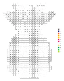 Cute pixel pineapple color by number