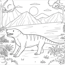 Cynognathus in prehistoric landscape